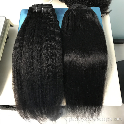 Kinky straight cutile alinged hair clip ins, 120g/pack 8pcs clip ins virgin hair, kinky straight clip in hair extensions
